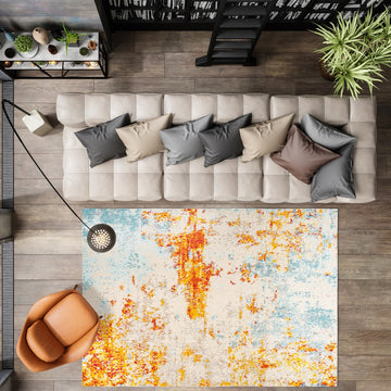 Sunset Modern Abstract Area Rug